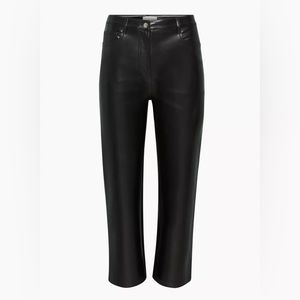 Aritzia Wilfred Melina Vegan Leather Cropped Ankle Pants - Black - Size 2